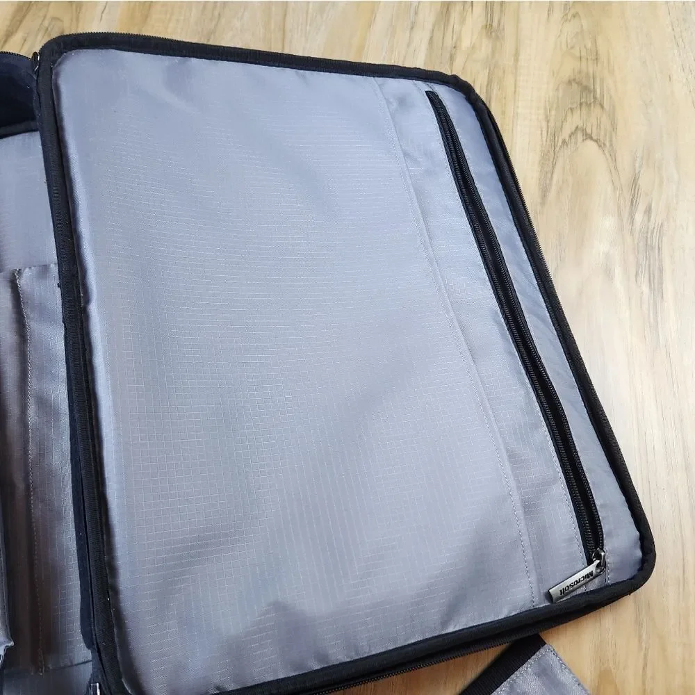 💜Microsoft Black & Gray Laptop Portfolio w/Zipper Closure